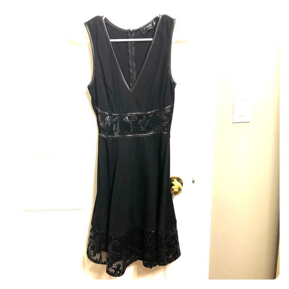 Black Akira dress with pleather detail